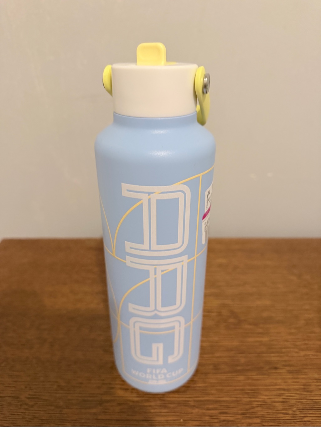 Fifa Light Blue Stainless Steel Water Bottle With Yellow Accents